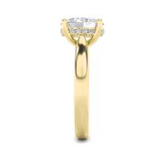 Oval Shaped Lab Grown Diamond (F/VS) Hidden Halo Cathedral Shank Engagement Ring in 14K Gold