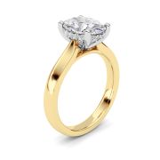 Oval Shaped Lab Grown Diamond (F/VS) Hidden Halo Cathedral Shank Engagement Ring in 14K Gold