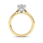 Oval Shaped Lab Grown Diamond (F/VS) Hidden Halo Cathedral Shank Engagement Ring in 14K Gold