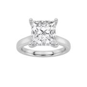 Princess Shaped Lab Grown Diamond (F/VS) Hidden Halo Cathedral Shank Engagement Ring in 14K Gold