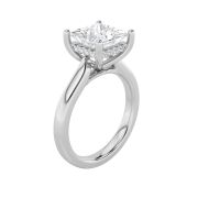 Princess Shaped Lab Grown Diamond (F/VS) Hidden Halo Cathedral Shank Engagement Ring in 14K Gold