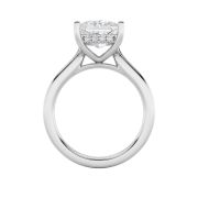 Princess Shaped Lab Grown Diamond (F/VS) Hidden Halo Cathedral Shank Engagement Ring in 14K Gold